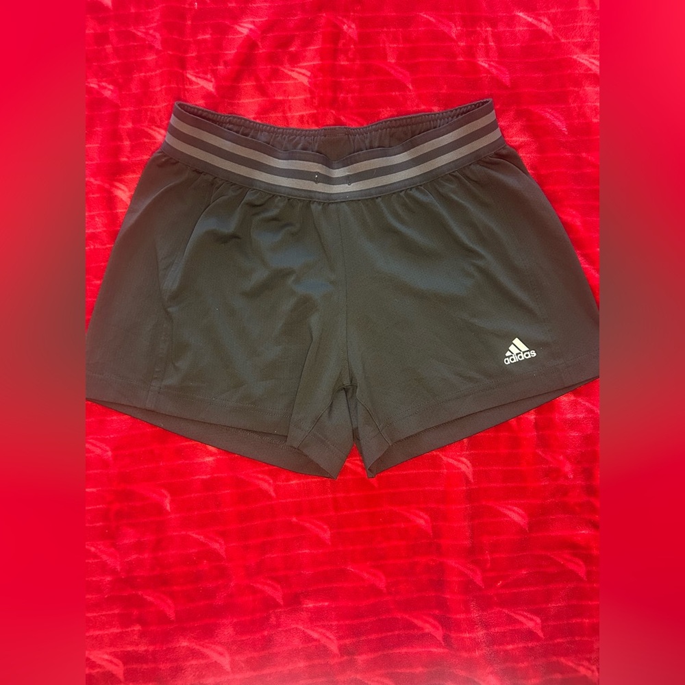 adidas Black Women's Athletic Shorts with Striped Waistband